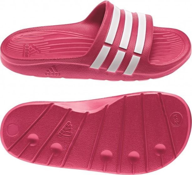 adidas Youth Duramo Slides- Pink/White D67480 | Soccer Village