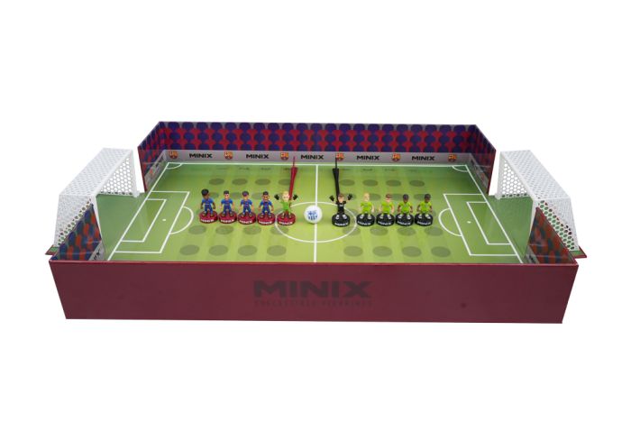 MInix FC Barcelona Tabletop Game (4 Players + 1 GK vs. 4 Players + 1 GK Generic Team)