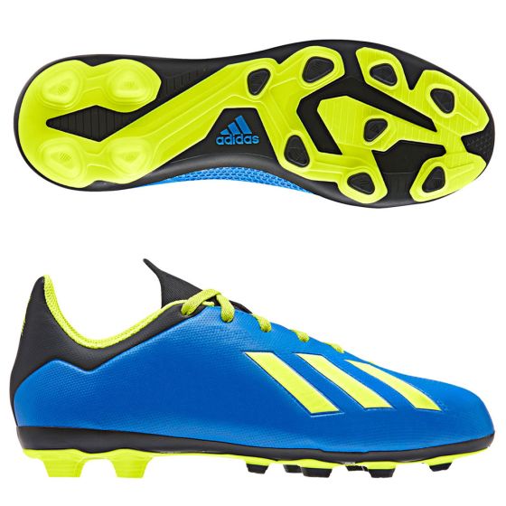 adidas X Junior Ground Cleats-Blue/Yellow/Black | Soccer Village