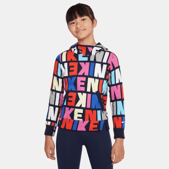 Nike Sportswear Girl's Logo Print Fleece Hoodie