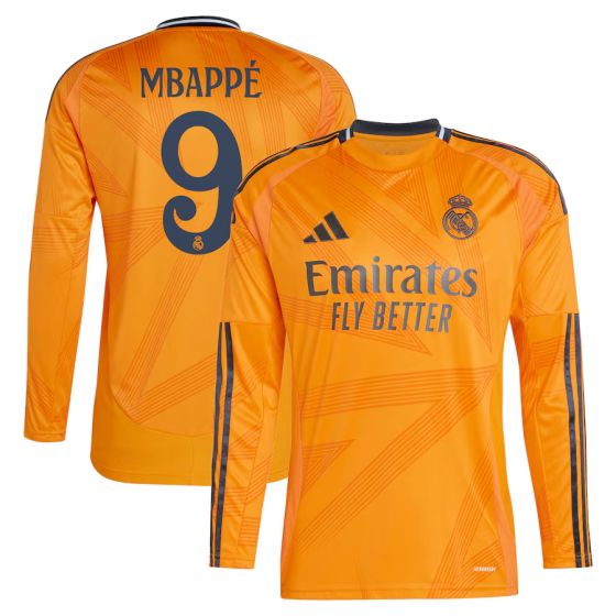 adidas Real Madrid 2024/25 Men's Long Sleeve Away Jersey MBAPPE 9