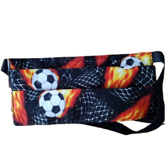Flaming Soccer Balls Face Mask