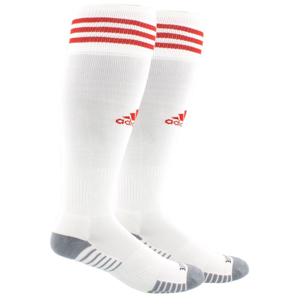 adidas Copa Zone Cushion IV Soccer Socks | White/Red | Soccer Village