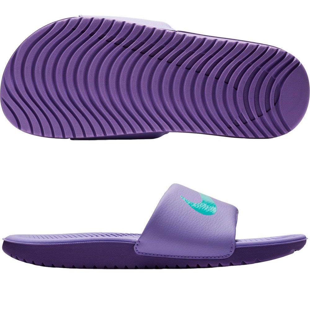 purple nike flip flops