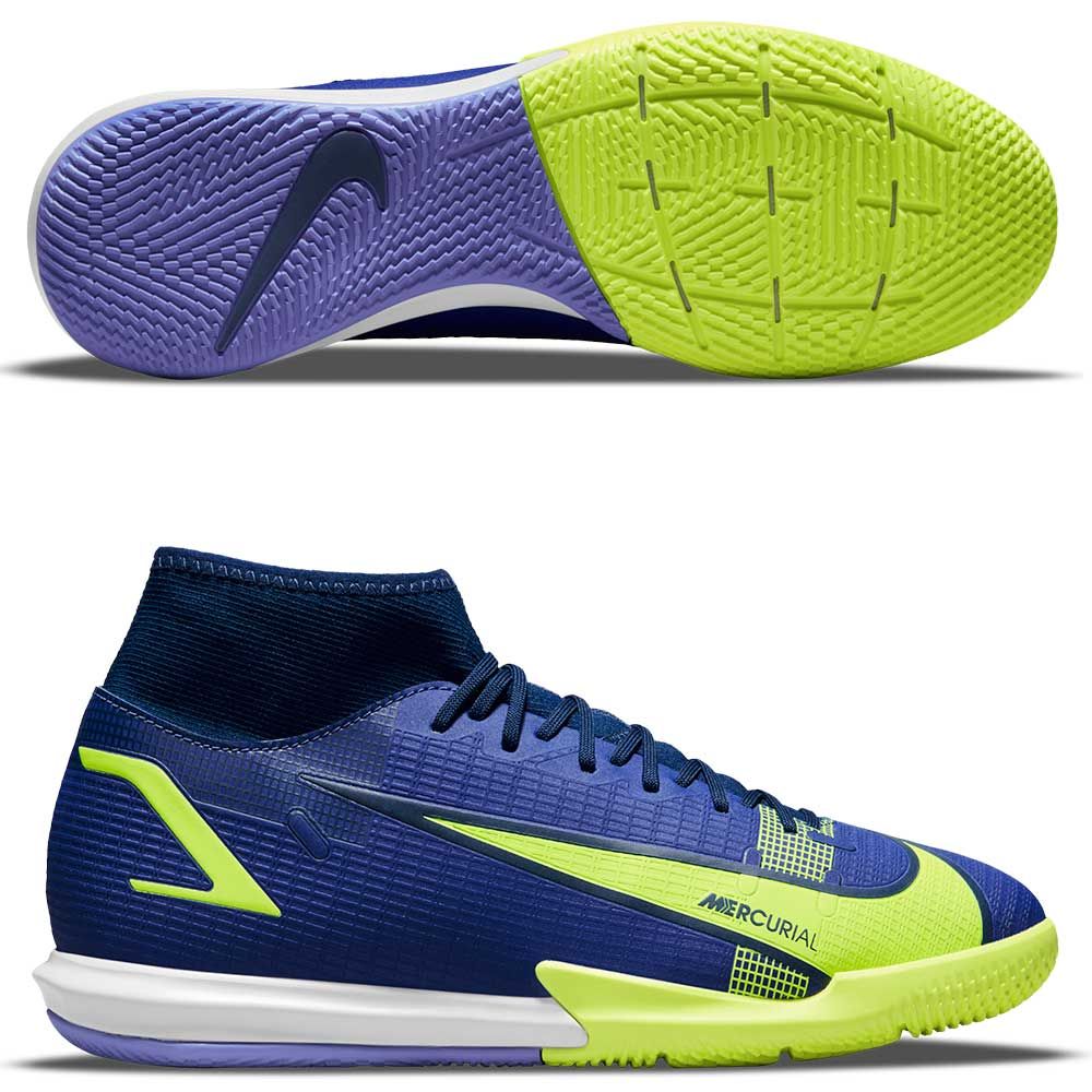 Nike Mercurial 8 Academy Indoor Cleats- Lapis/Volt/Blue Void | Soccer Village