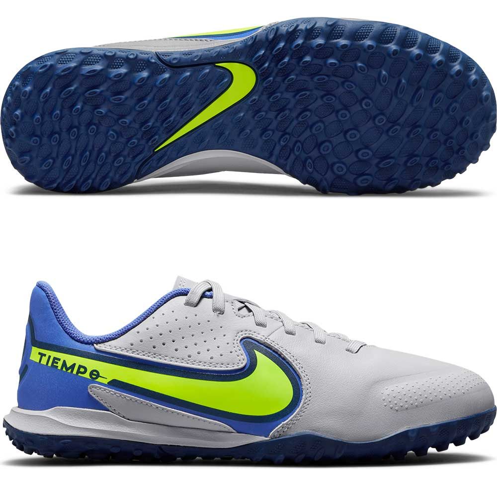Gladys Advertiser embrace Nike Junior Tiempo Legend 9 Academy Turf Soccer Shoes- Grey  Fog/Volt/Sapphire/Blue Void | Soccer Village