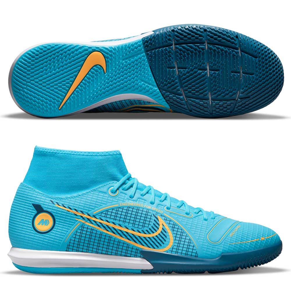 Nike Mercurial Superfly 8 Academy Indoor Cleats - Chlorine Blue/Laser Orange/Marina Soccer Village
