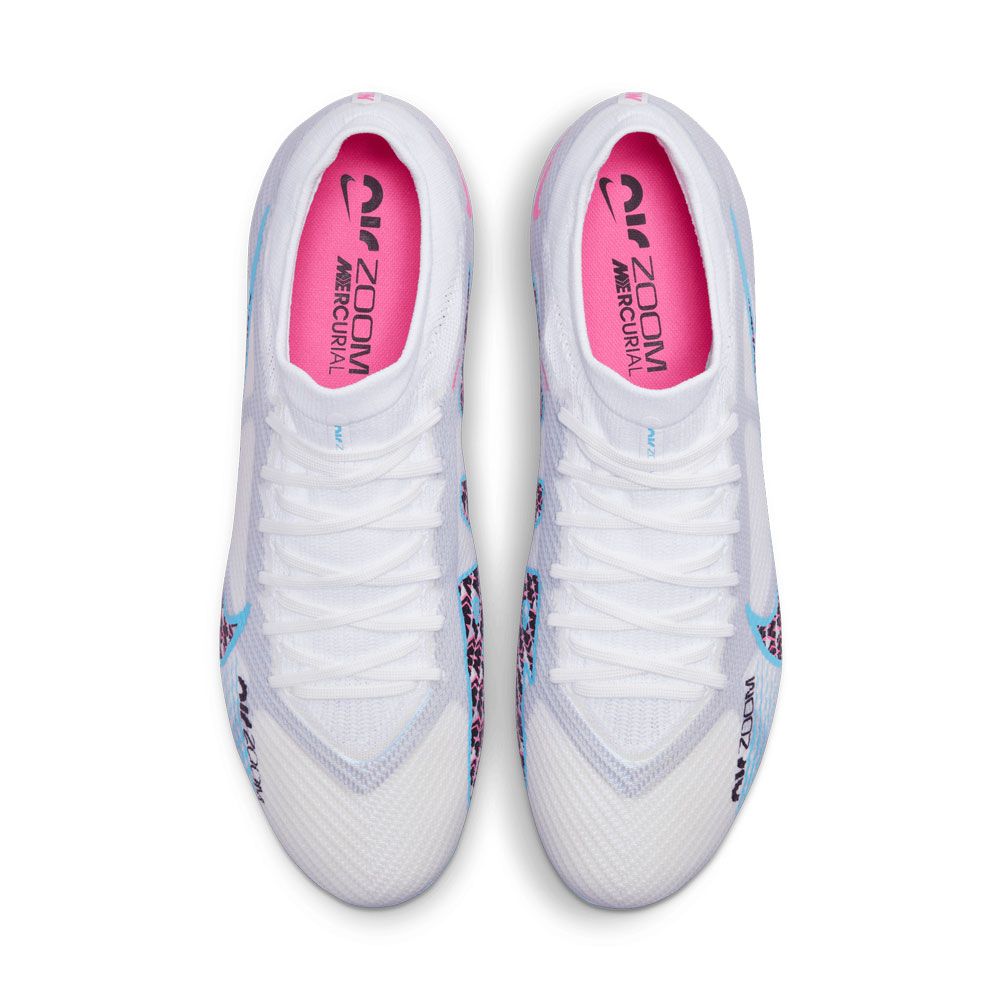 Nike Zoom Vapor 15 Elite FG (White/Baltic Blue-Pink Blast) Size 7 M / 8 W