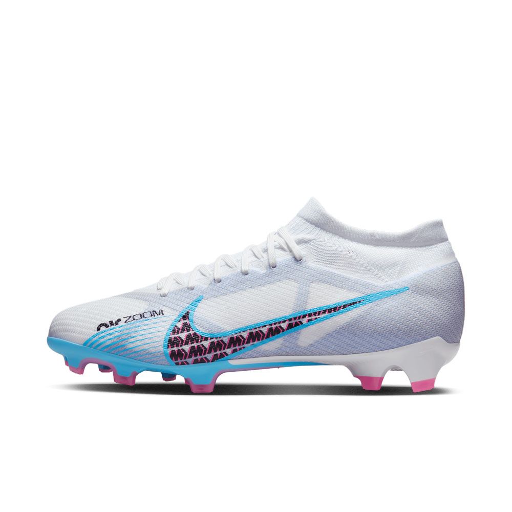 Nike Zoom Vapor 15 Elite FG (White/Baltic Blue-Pink Blast) Size 7 M / 8 W