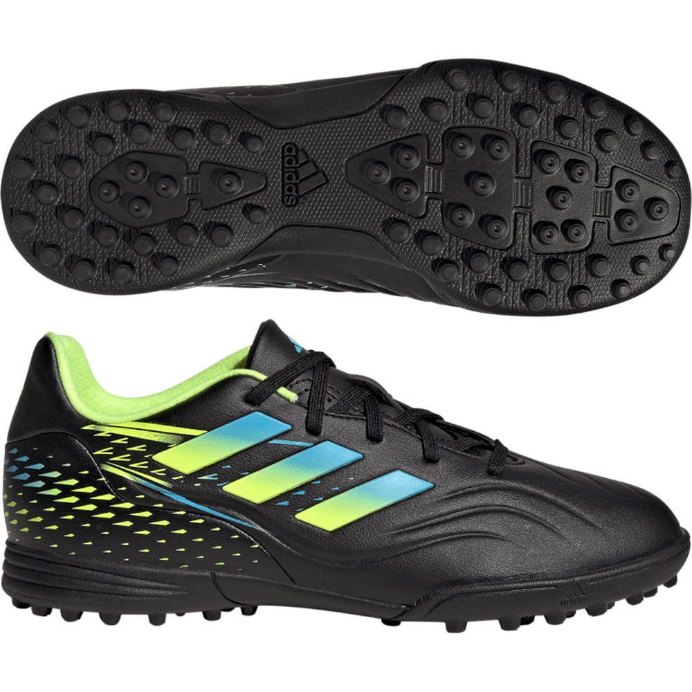 Oordeel Consumeren streng adidas Copa Sense.3 Turf Junior Soccer Shoe-Core Black/Bright Cyan/Team  Solar Yellow | Soccer Village