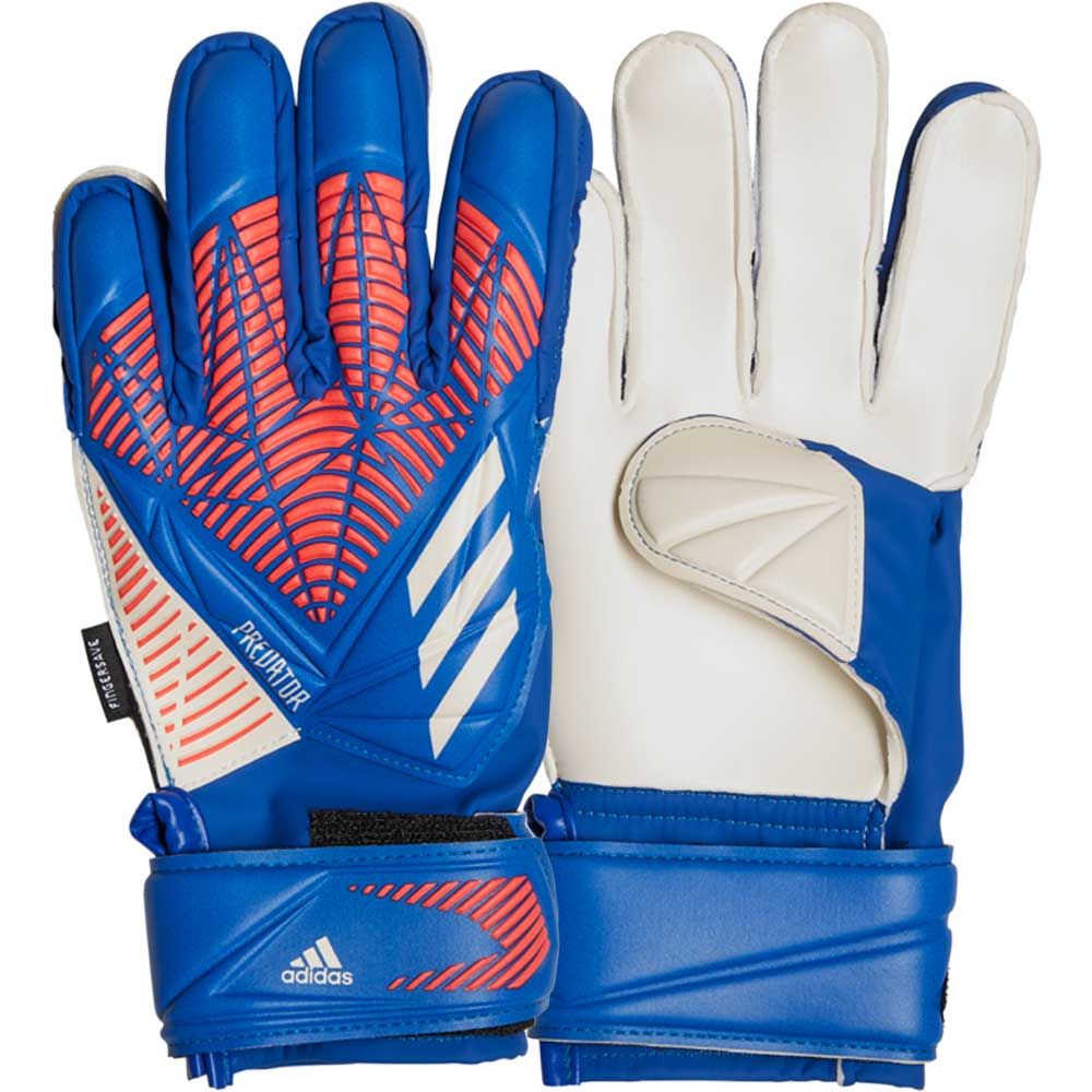 adidas Predator Match Fingersave Goalkeeper Gloves-Blue/Turbo