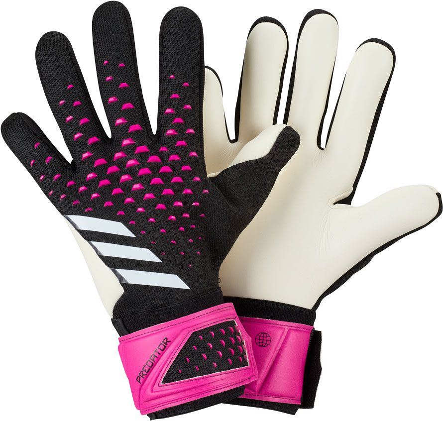 adidas Predator Edge Fingersave Match GK Gloves - Black/White/Pink