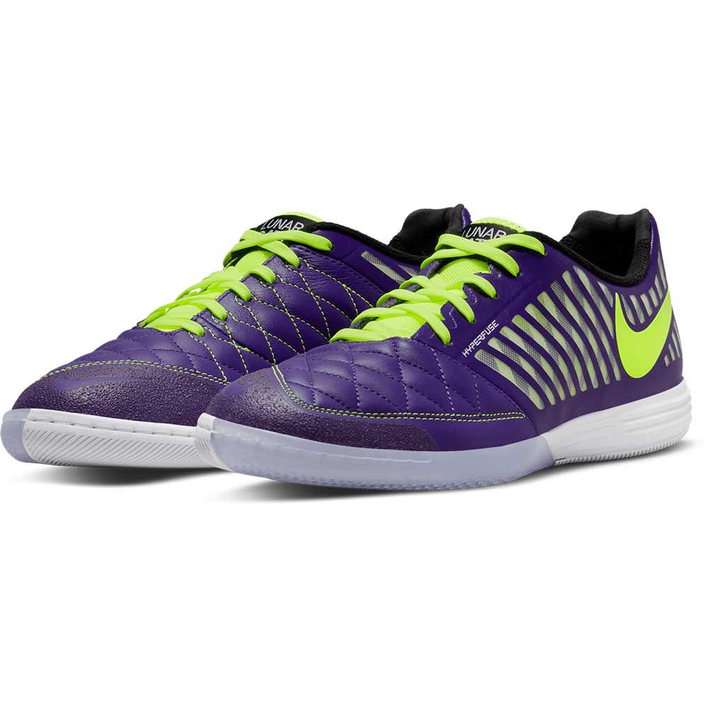 Nike Lunar Gato II Indoor Cleats-Purple/Volt/Black/White