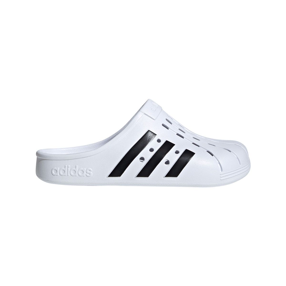 ADIDAS ADILETTE CLOG MENS 8/ WOMENS 9 BLACK/SILVER SLIDES