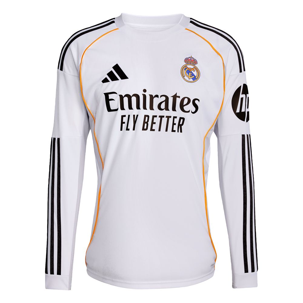 adidas Real Madrid CF 2025/26 Men's Long Sleeve Home Jersey