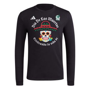 adidas Men's Mexico Skull Sombrero Long Sleeve Tee