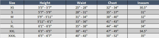 Sizing Chart | Soccer Village